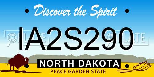 IA2S290 North Dakota License Plate