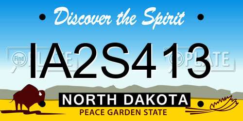 IA2S413 North Dakota License Plate