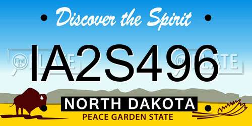 IA2S496 North Dakota License Plate