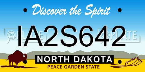 IA2S642 North Dakota License Plate