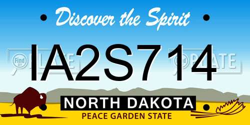 IA2S714 North Dakota License Plate