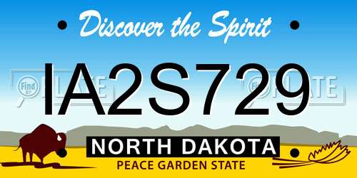 IA2S729 North Dakota License Plate