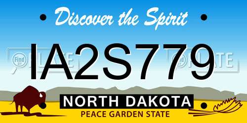 IA2S779 North Dakota License Plate