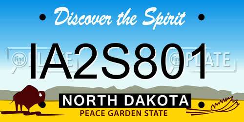 IA2S801 North Dakota License Plate