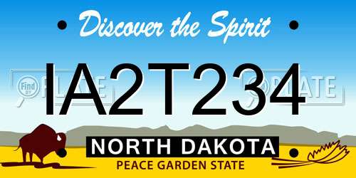 IA2T234 North Dakota License Plate
