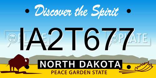 IA2T677 North Dakota License Plate