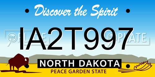 IA2T997 North Dakota License Plate
