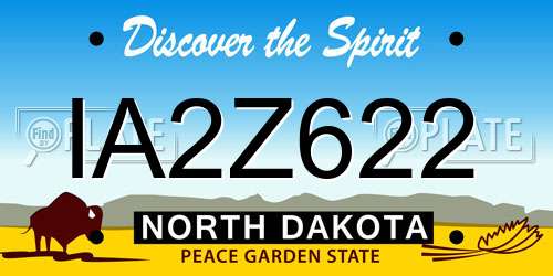IA2Z622 North Dakota License Plate