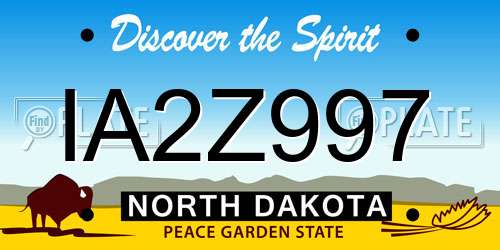 IA2Z997 North Dakota License Plate