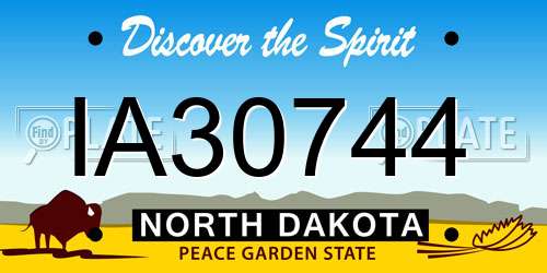 IA30744 North Dakota License Plate