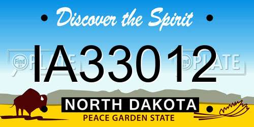 IA33012 North Dakota License Plate