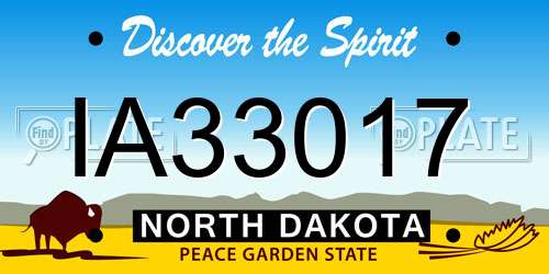 IA33017 North Dakota License Plate