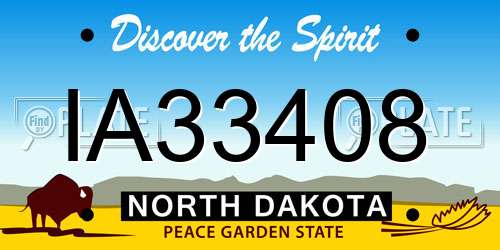 IA33408 North Dakota License Plate