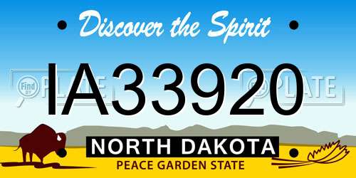 IA33920 North Dakota License Plate