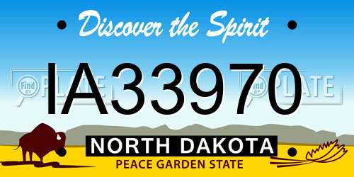 IA33970 North Dakota License Plate