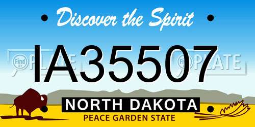 IA35507 North Dakota License Plate