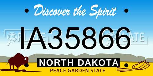 IA35866 North Dakota License Plate