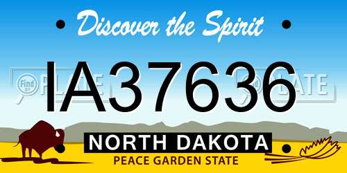 IA37636 North Dakota License Plate