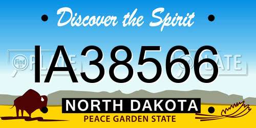 IA38566 North Dakota License Plate