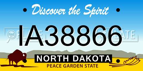 IA38866 North Dakota License Plate