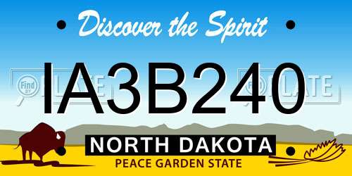 IA3B240 North Dakota License Plate