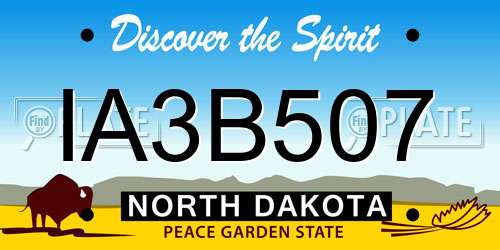IA3B507 North Dakota License Plate