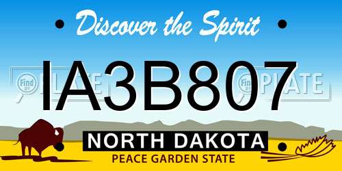 IA3B807 North Dakota License Plate