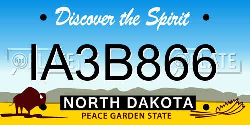 IA3B866 North Dakota License Plate