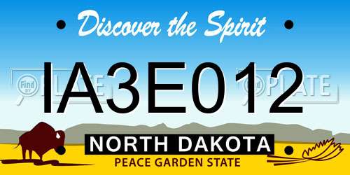 IA3E012 North Dakota License Plate