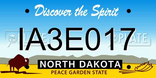 IA3E017 North Dakota License Plate