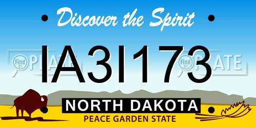 IA3I173 North Dakota License Plate
