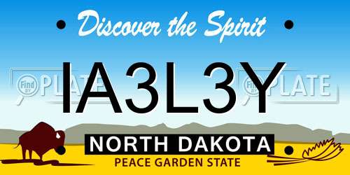 IA3L3Y North Dakota License Plate