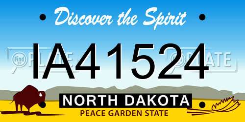 IA41524 North Dakota License Plate