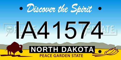 IA41574 North Dakota License Plate