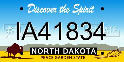 IA41834 North Dakota License Plate