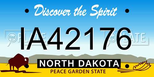 IA42176 North Dakota License Plate