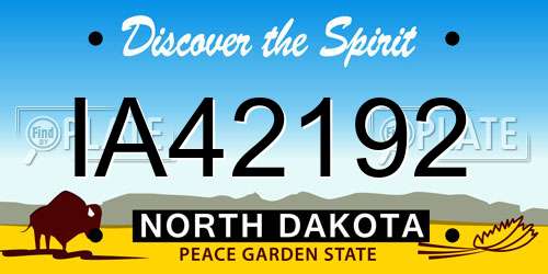 IA42192 North Dakota License Plate