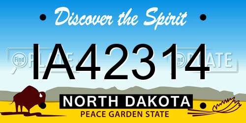 IA42314 North Dakota License Plate