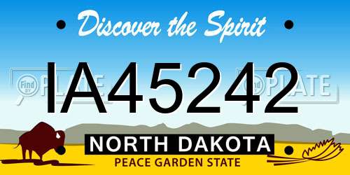 IA45242 North Dakota License Plate