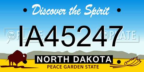 IA45247 North Dakota License Plate