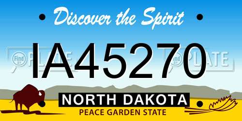 IA45270 North Dakota License Plate