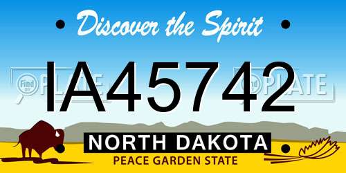 IA45742 North Dakota License Plate