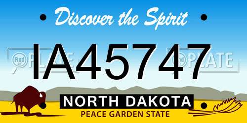 IA45747 North Dakota License Plate