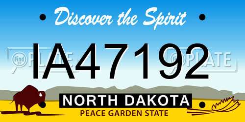 IA47192 North Dakota License Plate