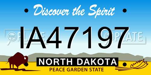IA47197 North Dakota License Plate