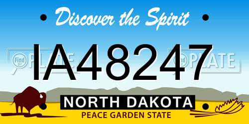 IA48247 North Dakota License Plate