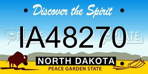 IA48270 North Dakota License Plate