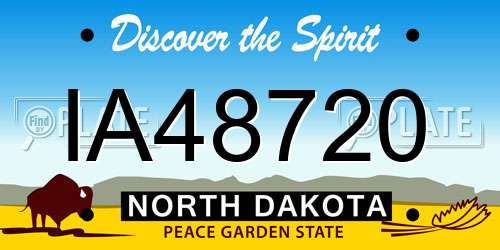 IA48720 North Dakota License Plate