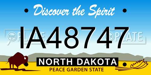 IA48747 North Dakota License Plate