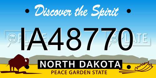 IA48770 North Dakota License Plate